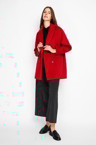 Sobretudo oversize de lã - Bordô