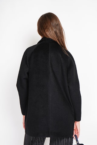 Sobretudo oversize de lã - Preto