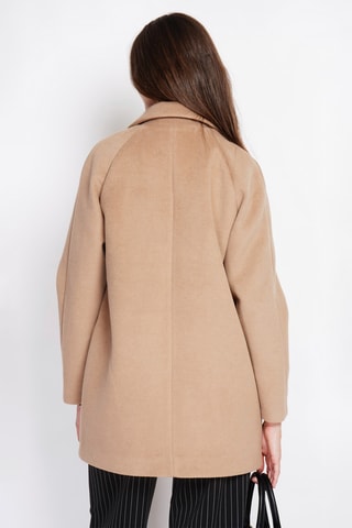 Sobretudo oversize de lã - Bege