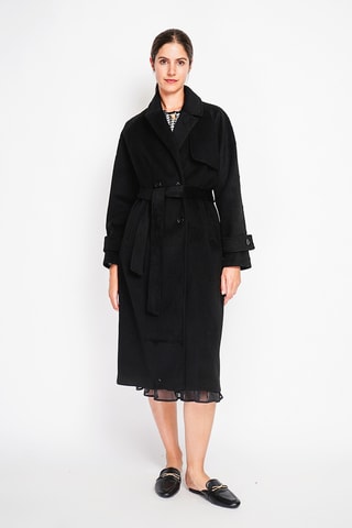 Sobretudo oversize de lã - Preto