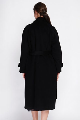 Sobretudo oversize de lã - Preto