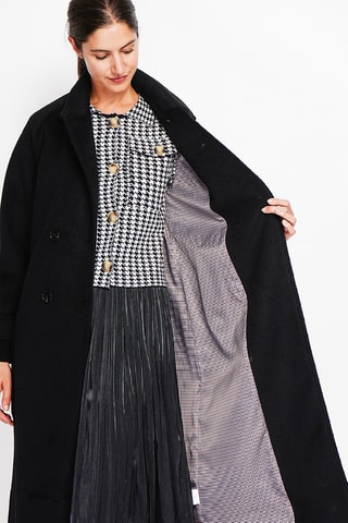 Sobretudo oversize de lã - Preto