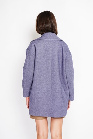 Sobretudo oversize de lã - Azul-lavanda mesclado