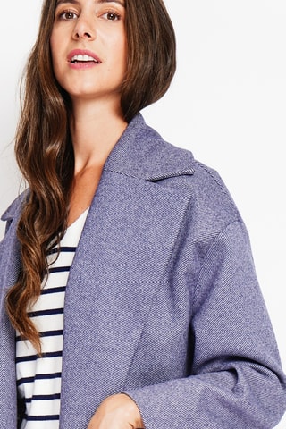 Sobretudo oversize de lã - Azul-lavanda mesclado