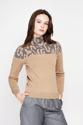Camisola em caxemira - Camel