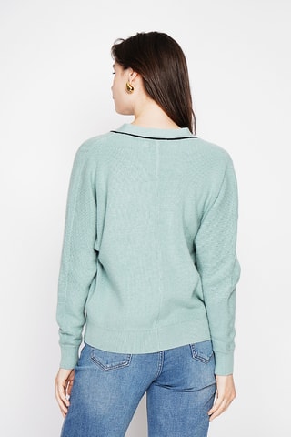 Camisola oversize - Verde-água