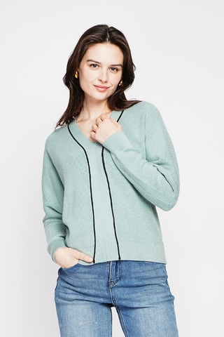 Camisola oversize - Verde-água