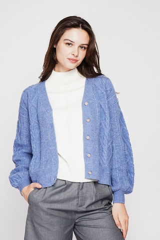 Casaco de malha oversize - Azul-cinza