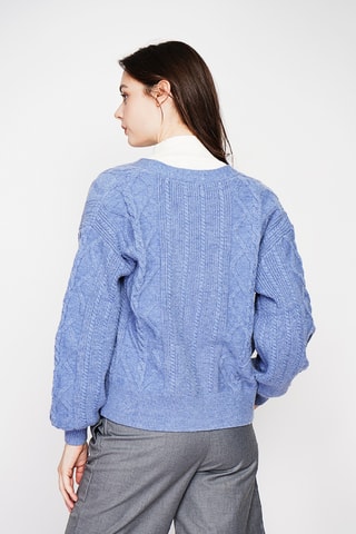 Casaco de malha oversize - Azul-cinza
