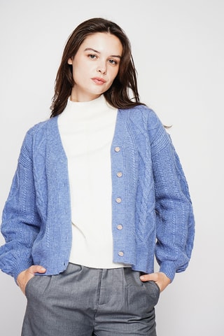 Casaco de malha oversize - Azul-cinza