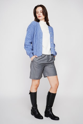 Casaco de malha oversize - Azul-cinza