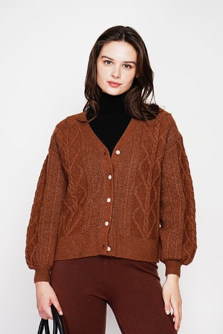 Casaco de malha oversize - Castanho