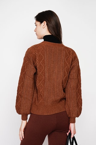 Casaco de malha oversize - Castanho