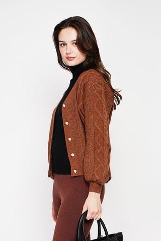 Casaco de malha oversize - Castanho