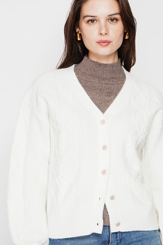 Casaco de malha oversize - Branco