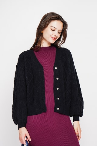 Casaco de malha oversize - Preto