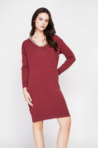 Vestido direito - Bordô