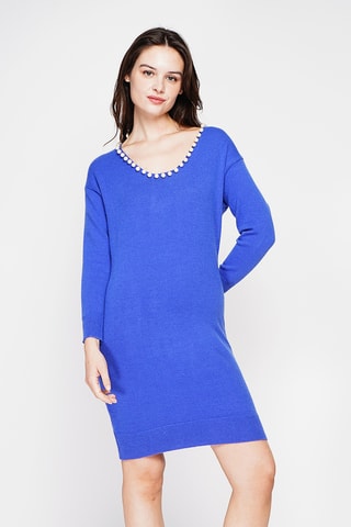 Vestido direito - Azul-real