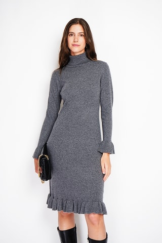 Vestido-camisola - Cinzento