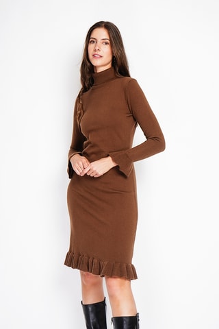 Vestido-camisola - Castanho