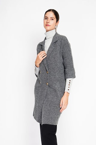 Sobretudo oversize - Cinzento mesclado