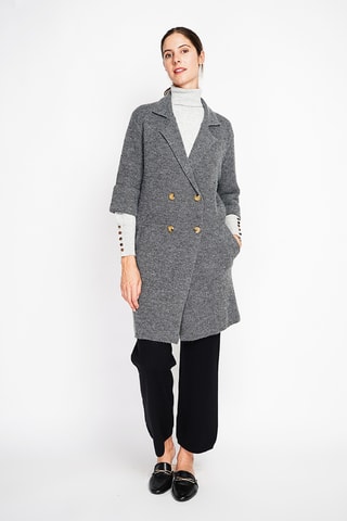 Sobretudo oversize - Cinzento mesclado