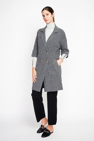 Sobretudo oversize - Cinzento mesclado