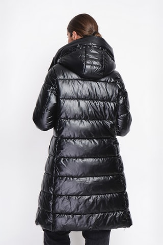 Doudoune longue à capuche - Noir