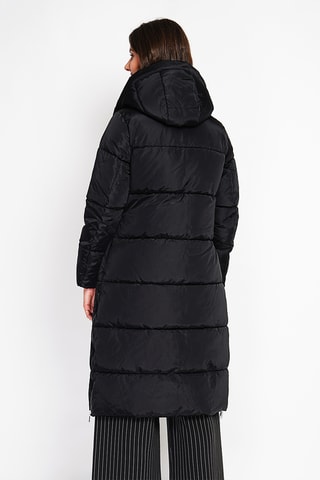 Doudoune longue à capuche - Noir