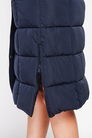 Doudoune longue à capuche - Bleu nuit