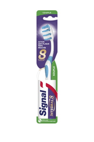 6 x Brosse à dents Signal BAD Intégral 8 Actions - Souple - Coloris aléatoire