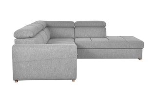 Canapé d'angle droit convertible Armand - Gris - Couchage 198 x 127 cm