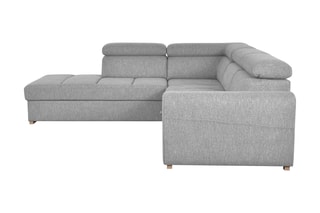 Canapé d'angle gauche convertible Armand - Gris - Couchage 198 x 127 cm