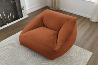 Pouf ultra moelleux Lilibet - Orange