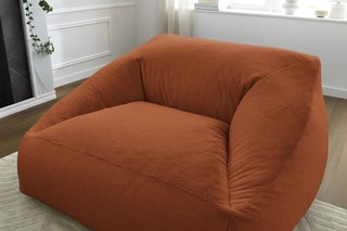 Pouf ultra moelleux Lilibet - Orange