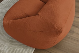 Pouf ultra moelleux Lilibet - Orange