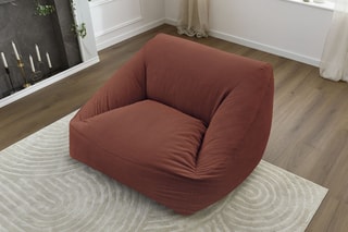 Pouf ultra moelleux Lilibet - Orange