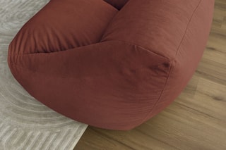 Pouf ultra moelleux Lilibet - Orange