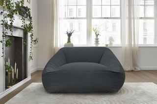 Pouf ultra moelleux Lilibet - Gris foncé