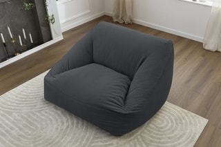Pouf ultra moelleux Lilibet - Gris foncé