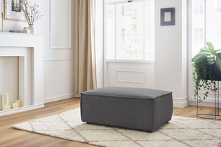 Pouf compact Nihad - Gris foncé