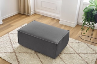 Pouf compact Nihad - Gris foncé
