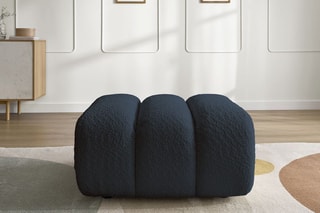 Pouf Talia - Bleu foncé - En tissu bouclette