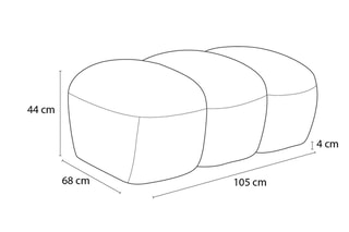 Pouf Hippolyte - Gris foncé - En tissu bouclette