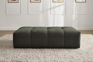 Pouf Everest - Kaki - En tissu chiné