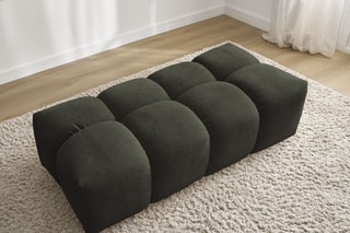Pouf Everest - Kaki - En tissu chiné