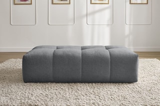 Pouf Everest - Gris foncé - En tissu chiné
