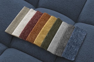 Pouf Everest - Bleu foncé - En tissu chiné
