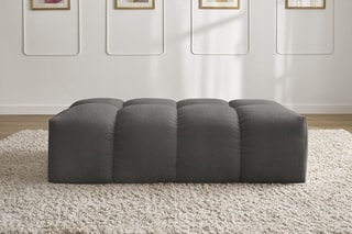 Pouf Everest - Gris foncé - En tissu texturé