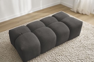 Pouf Everest - Gris foncé - En tissu texturé